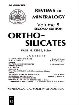 cover image of Orthosilicates